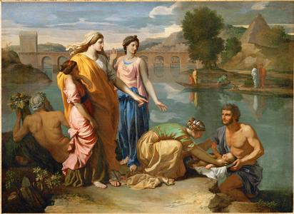 Moses saved from the floods of the Nile by Pharaoh' s daughter …