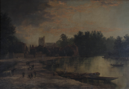 Twickenham Parish Church and Eel Pie Island, 1821 (oil on canvas)