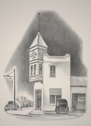 Old Livery Stable, c.1942 (litho)