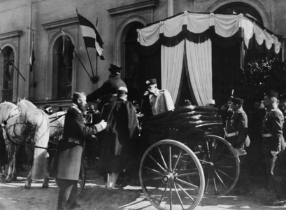 Emperor Franz Joseph I visited Emperor Nicholas II St. Petersburg, 1897 (b/w photo)