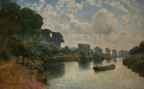 Kepax Ferry, Worcester, c.1900 (oil on canvas)