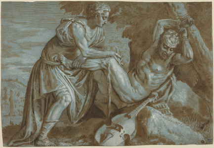 Apollo and Marsyas, c.1600 (ink drawing)