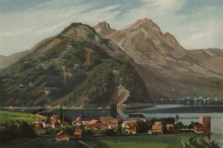 Lake Lucerne: Stansstad (colour litho)