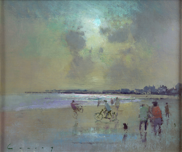 Beach Scene (oil on board)