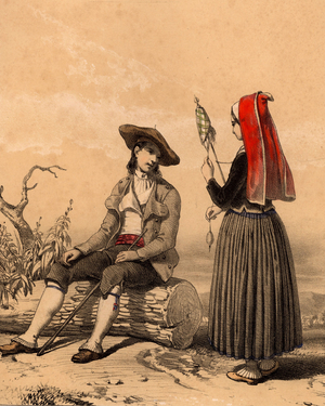 Man and woman from Vallee d'Ossau, French Pyrenees