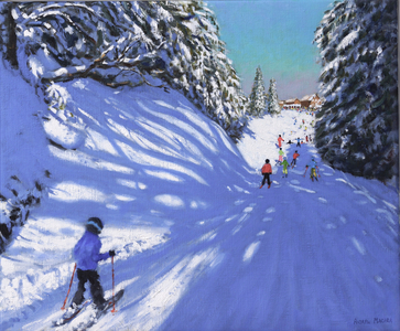 Skiing, Samoens, Grand Massif, France, 2021 (oil on canvas)