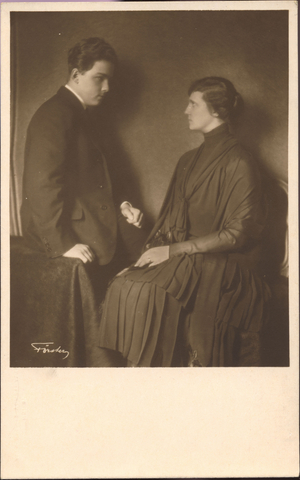 Former Austro-Hungarian empress Zita of Bourbon-Parma with her son Otto of Habsburg in exile, ca 1927 (photograph)