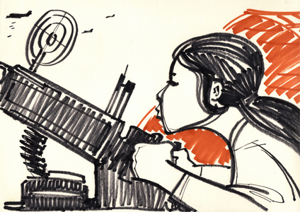 Vietnamese Female Fighter, 1967 (gouache on paper)