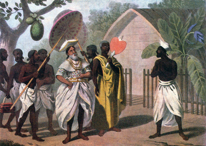 Sri Lanka: A Kandyan chief and a Buddhist monk (Davy, 1821).