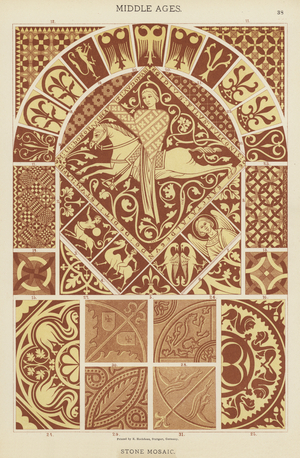 Middle Ages, Stone Mosaic (colour litho)