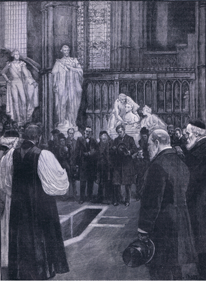 Funeral of Gladstone in Westminster Abbey, illustration from'Cassells History of England', 1900's (litho)