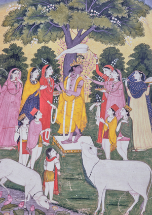 Krishna Legend, Miniature Painting, Indian School