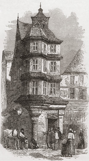 Martin Luther's house, Frankfurt am Main, Hesse, Germany in the 19th century.