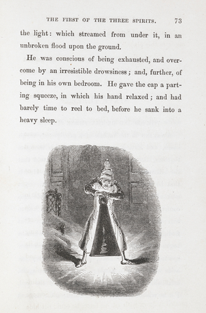 Scrooge before being visited by the 'Ghost of Christmas Past'.