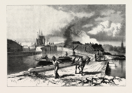 Lock No. 23, Thorold, Canada, Nineteenth Century Engraving