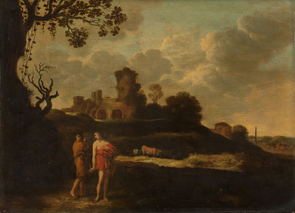 Arcadian Landscape with Herdsmen and Cattle, 1630 (oil on panel)