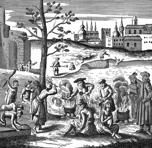 Followers of Shabbetai Zevi making penance, 'The Jewish Encyclopedia', 1901 (print)