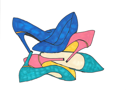 Shoes, 2016 (felt tip pen on paper)