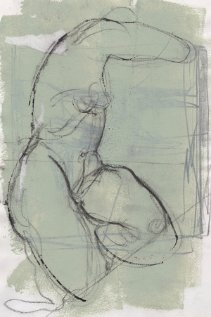 Sketchbook 13, 2024 (tempera paint, charcoal on paper)