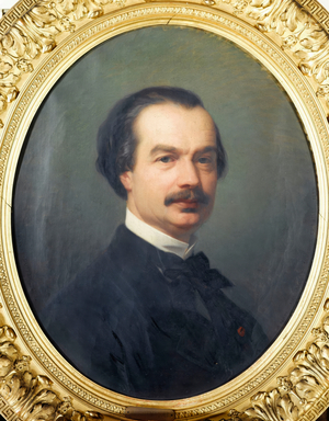Portrait of Auguste Maquet (1813-1888), literary figure and collaborator of Alexandre Dumas, 1867 (painting)