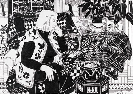 Pat II, 2014 (indian ink on board)