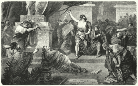 Brutus over the body of Julius Caesar, 44 BC (engraving)