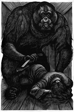 Tales of the Rue Morgue, by Edgar Allan Poe, 1944 (wood engraving)