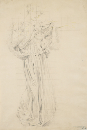 Study for 'Moods to Music', 1893-95 (graphite with yellow pencil on buff wove paper)