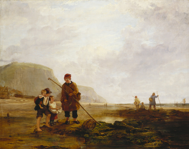 Prawn Fishers at Hastings, 1825 (oil on canvas)