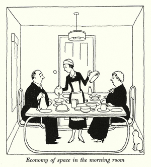 Economy of space in the morning room (litho)