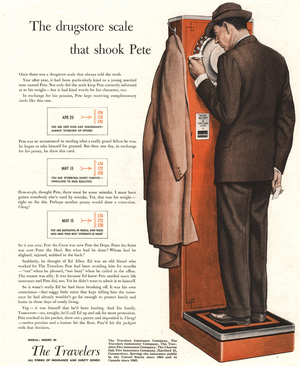 diets slimming weight loss scales, 1950s (print)