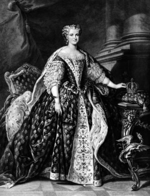Marie Leczinska (1703-1768) polish princess, wife of LouisXV, queen of France (1725-1768), engraving by Larmessin after Van Loo
