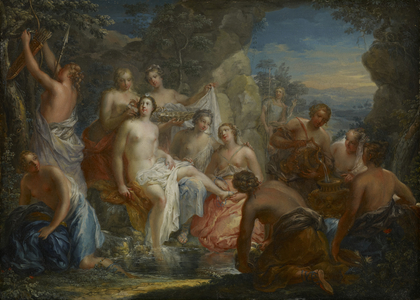The Bath of Diana, c.1730 (oil on copper)