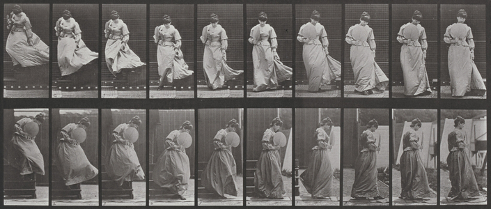 Plate Number 142. Descending stairs and turning, dress caught,1887 (photo)