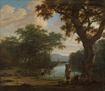 Landscape with Fisherman with a square Net, c.1645-1655 (oil on canvas)