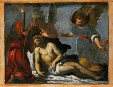 Deploration. Christ lamented by angels. Slate,