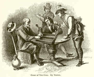 Game of Tric-Trac. By Teniers (engraving)