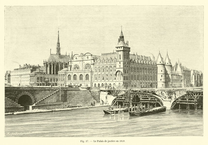 Le Palais de justice en 1859 (engraving)