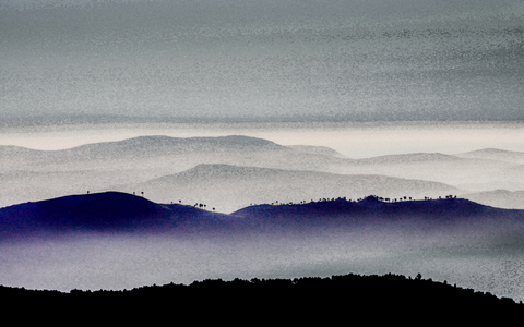 Silhouette Ridge from the series The King's Lodging, 2020 (hand repainted photograph)