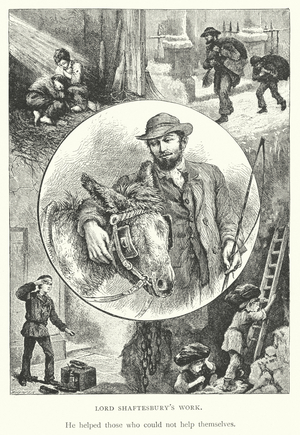 The work of Anthony Ashley-Cooper, 7th Earl of Shaftesbury, British politician, social reformer and philanthropist (engraving)