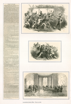 The attempted assassination of the Queen by Edward Oxford, 10 June 1840 (engraving)