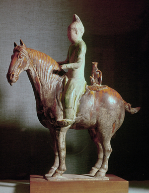 Horse with rider (terracotta)