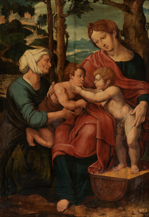 Holy Family , 16th century (oil on panel)