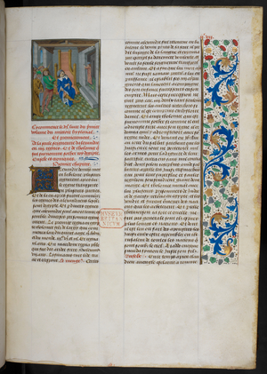 Miniature of the Death of Alexander, at the beginning of book 6