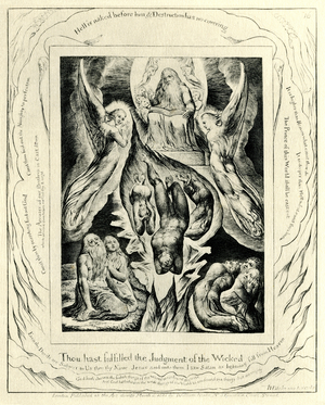 The Book of Job 36:17 illustrated by William Blake