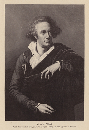 Vittorio Alfieri, Italian dramatist and poet (engraving)