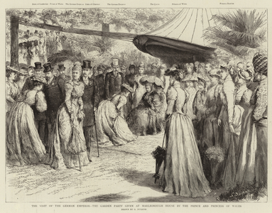The visit of the German Emperor, the Garden Party given at Marlborough House by the Prince and Princess of Wales (engraving)