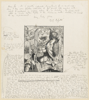 St Cecilia The Moxon Tennyson, c.1857 (wood engraving & pencil on paper)