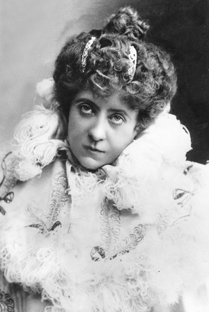 Portrait of German actress Adele Sandrock, 1895 (b/w photo)