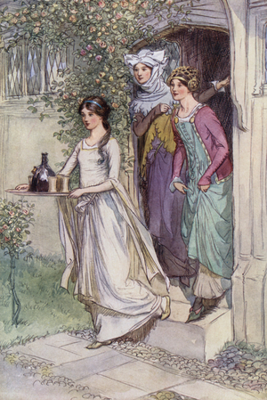 Illustration for The Merry Wives of Windsor (colour litho)